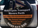 Spare Tyre Cover for Motorcycle Transport Movers Perth